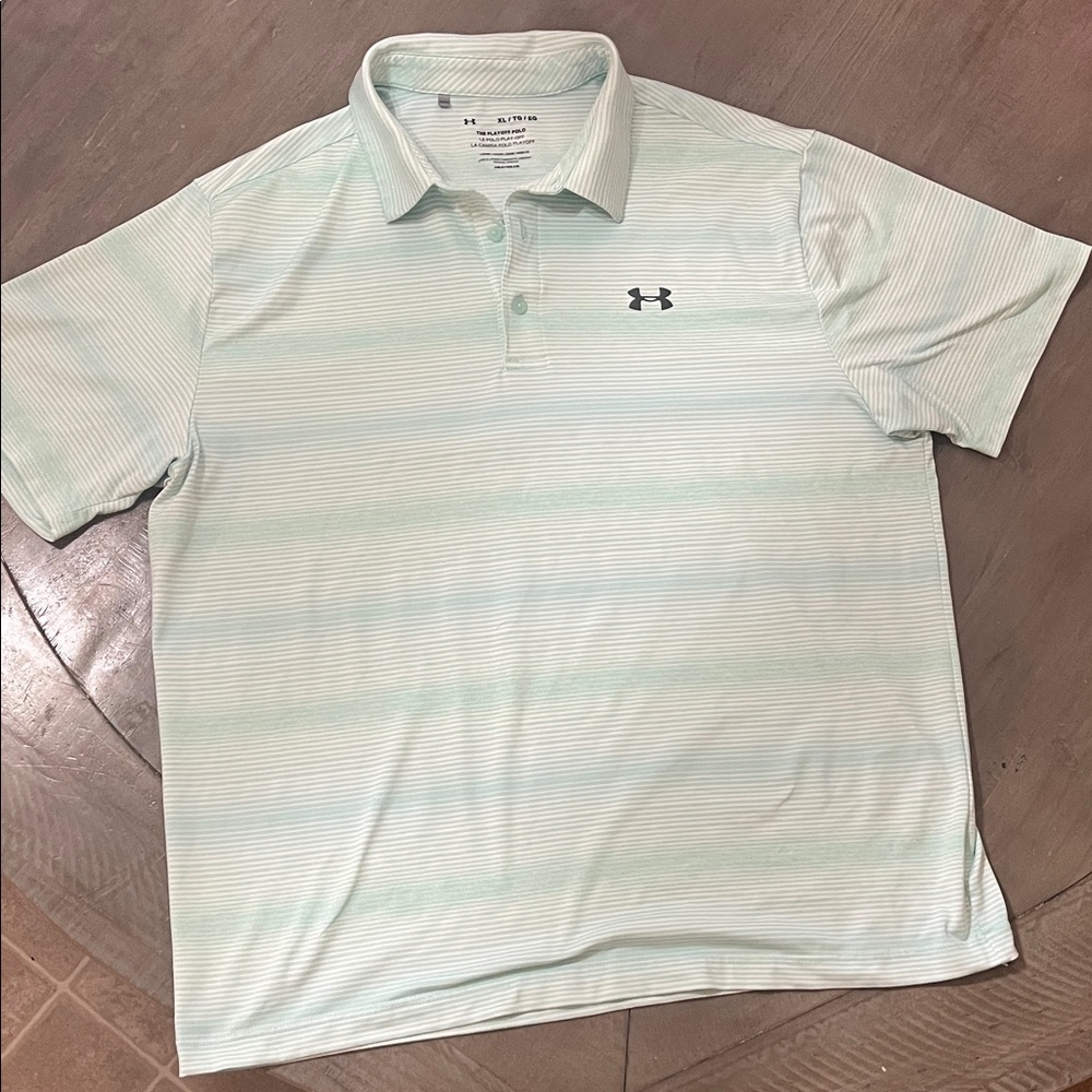 Under Armour Men's Mint Striped Polo Shirt